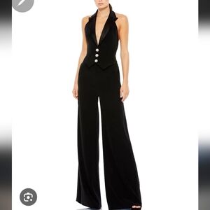 Mac Duggal Elegant Black Halter Jumpsuit